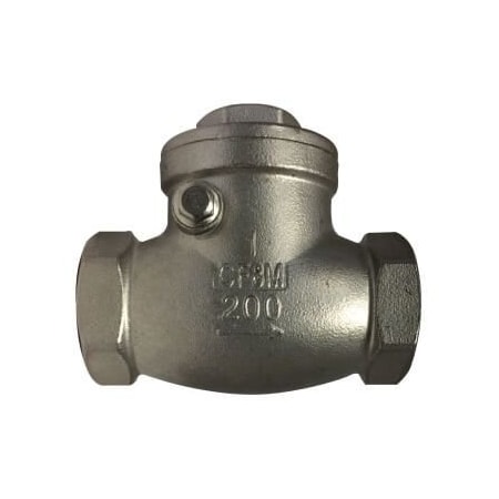 Midland Industries Swing Check Valve, 1 Nominal, 200 psi, CF8CF8M 316 Stainless Steel Body, CF8CF8M 316 Stainless St 949355